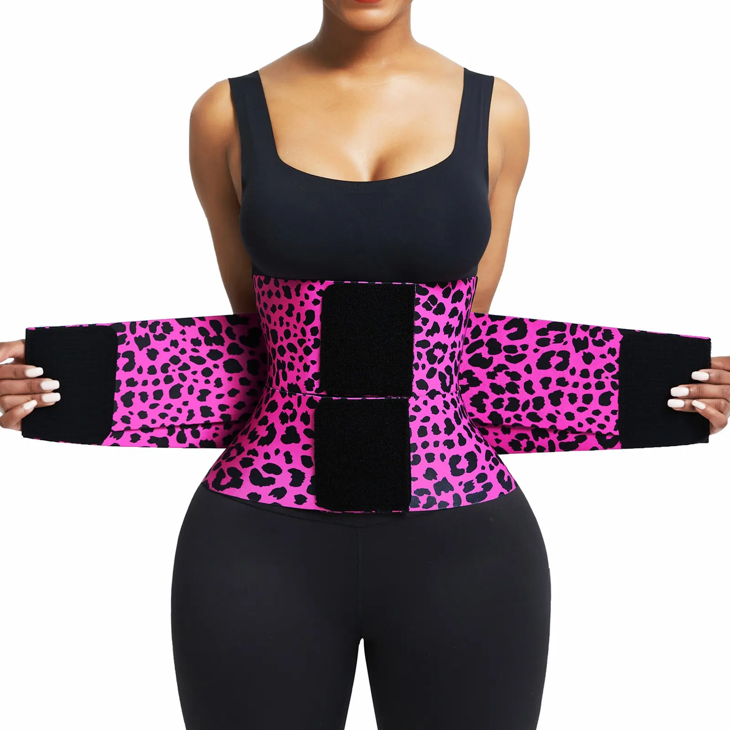 NINONERA Purple Leopard Print adjustable waist cincher and sweat belt