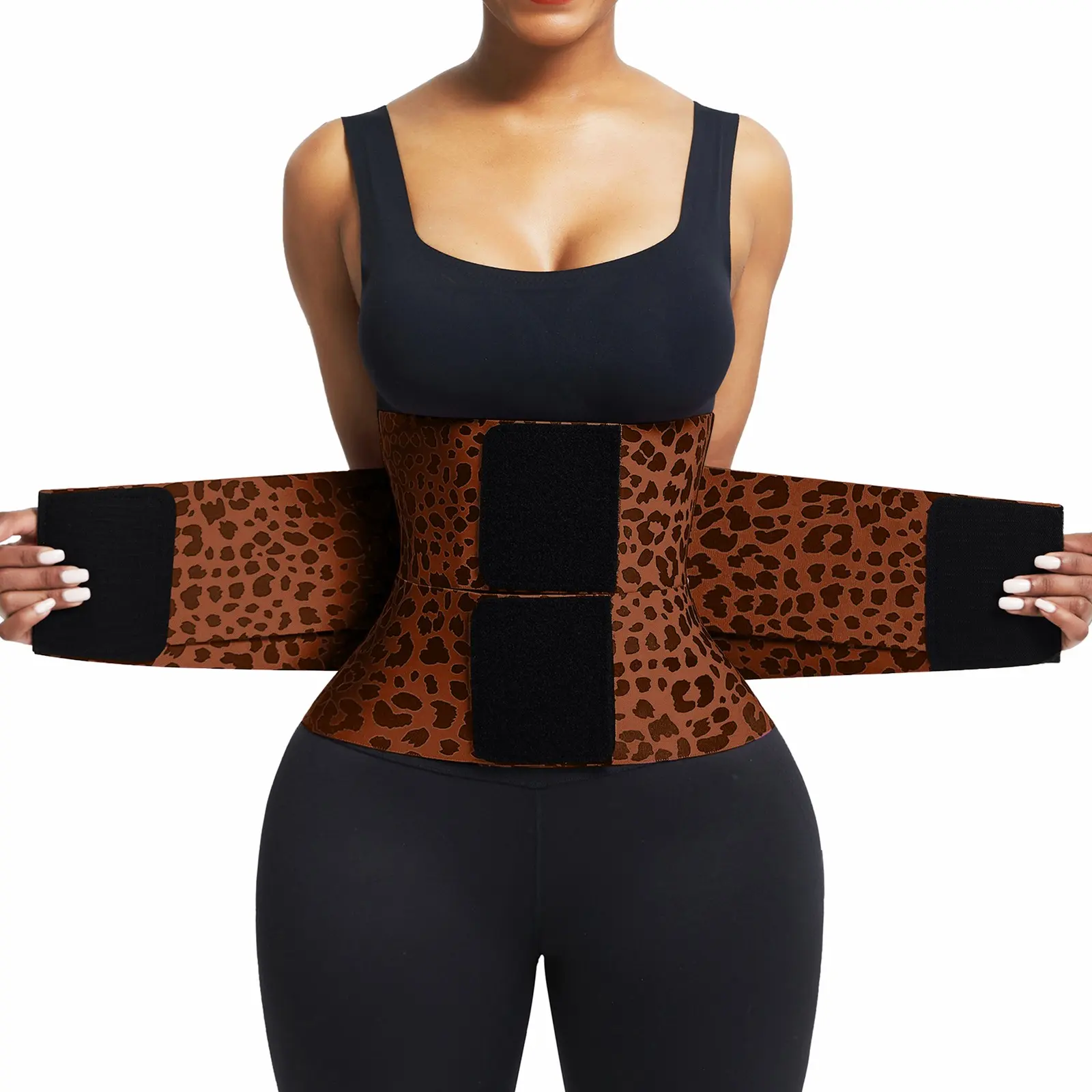 NINONERA leopard print adjustable waist cincher and sweat belt