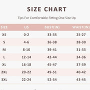 NINONERA SculptFit US size chart XS through 3XL
