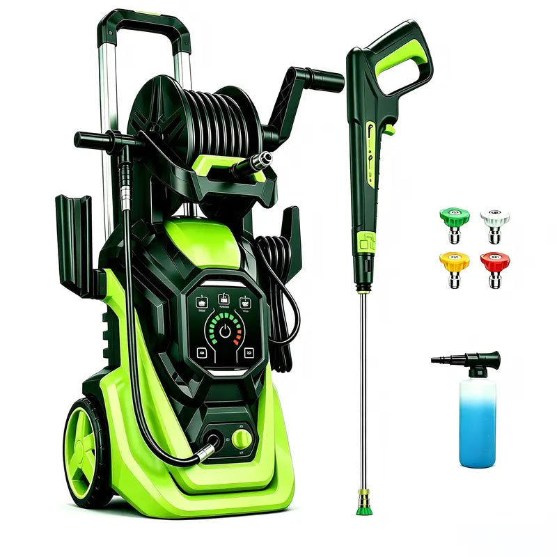 Pressure Washer with Smart Control and 15 Levels of Adjustment, 4500 PSI 3.2 GPM Electric Pressure Washer, Kink Resistant Hose, Quick Connect Fittings and Soap Tank for car, home, driveway, patio, fence, sidewalk, balcony, furniture Cleaning