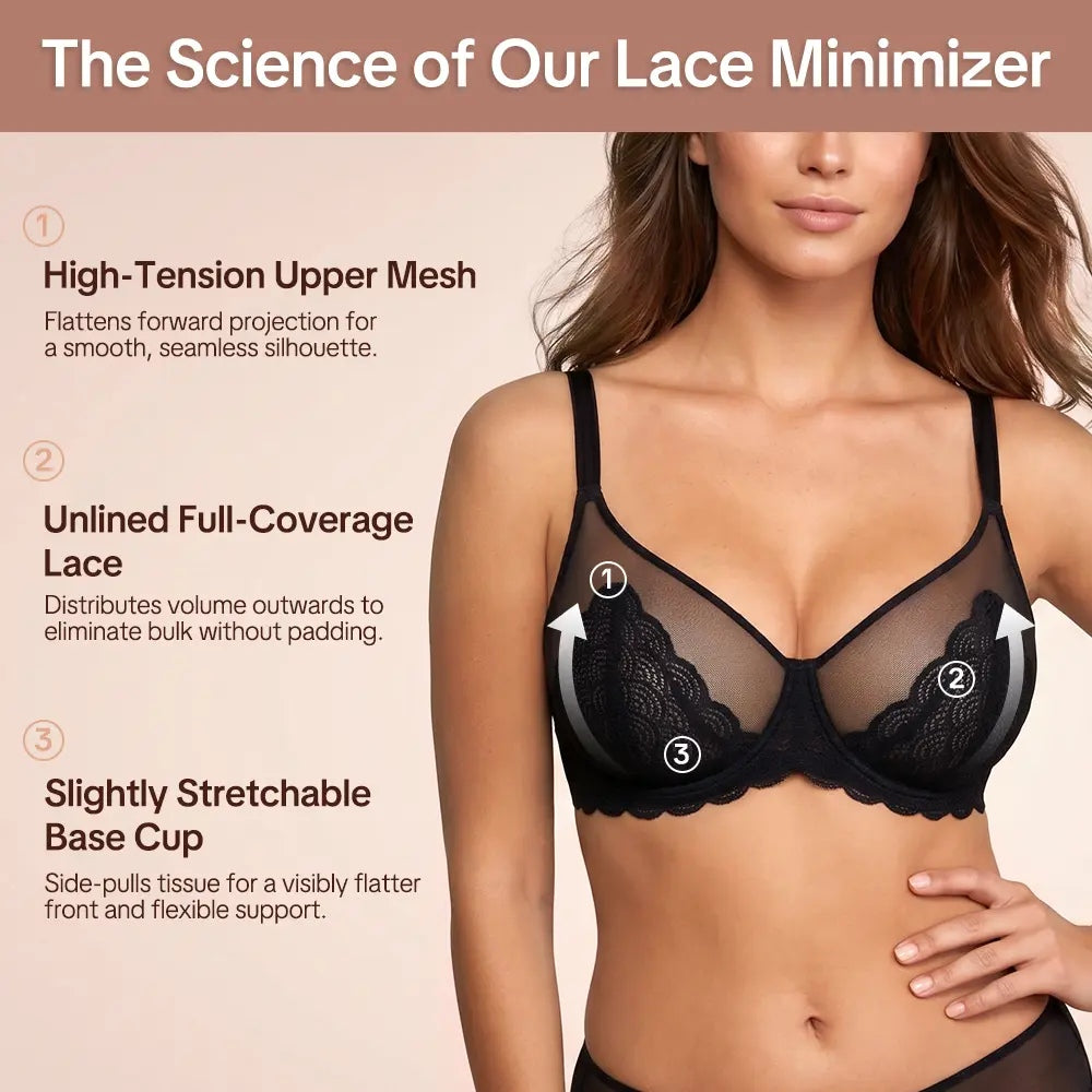 Meridian Lace Minimizer Bra product view
