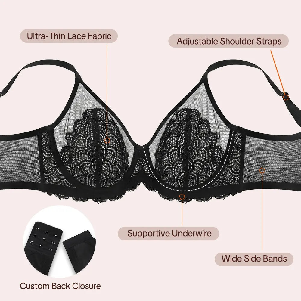 Meridian Lace Minimizer Bra product view