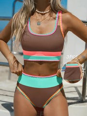 NINONERA Coastline Colorblock 3-Piece Swim Set - Gallery 8