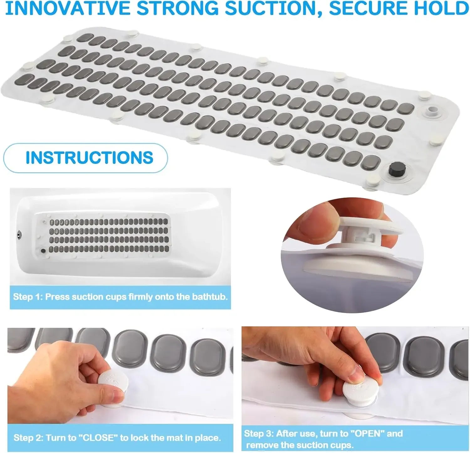Exclusive portable full-body waterproof spa bubble bath mat