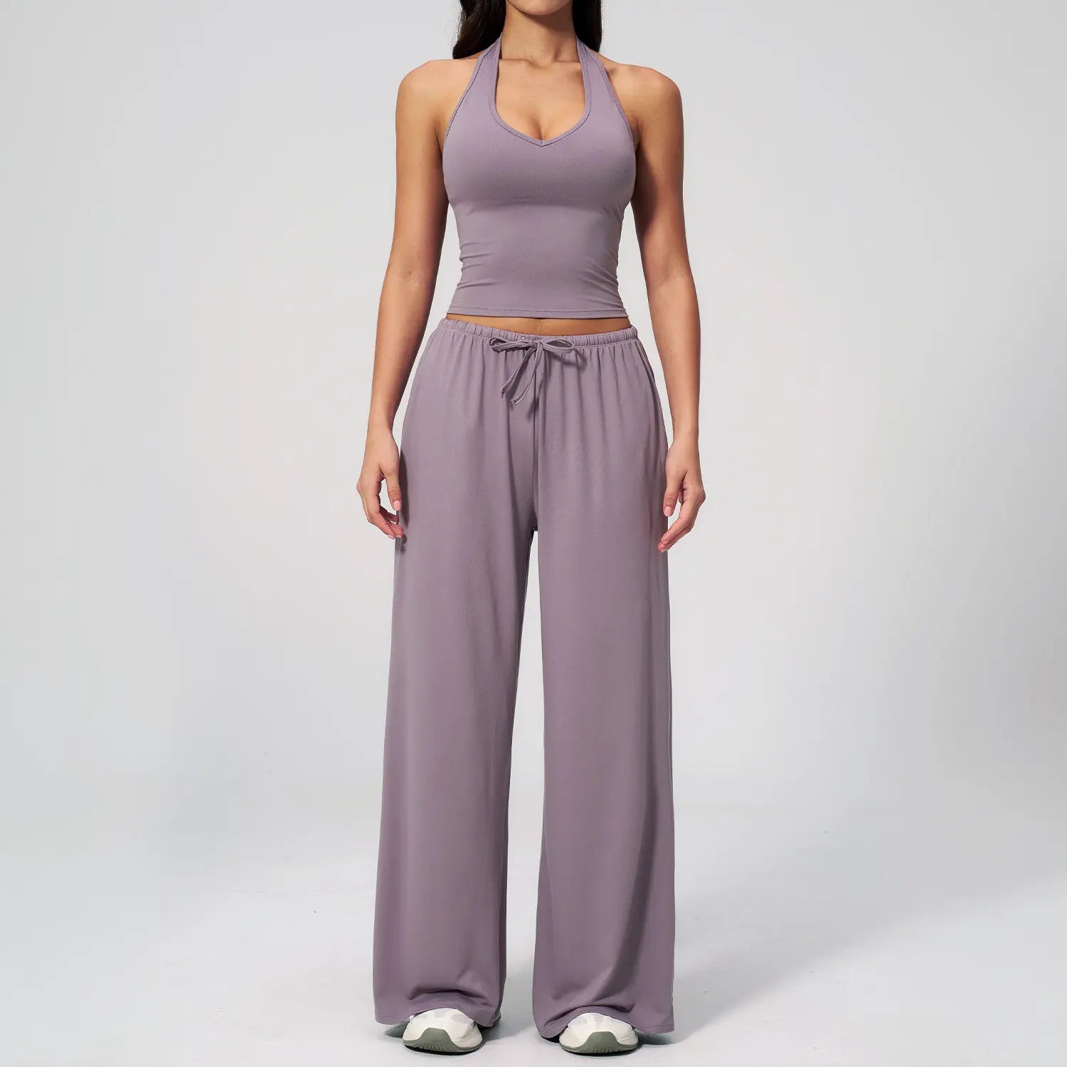 NINONERA 2-Piece Athleisure Outfit — Smoky Purple