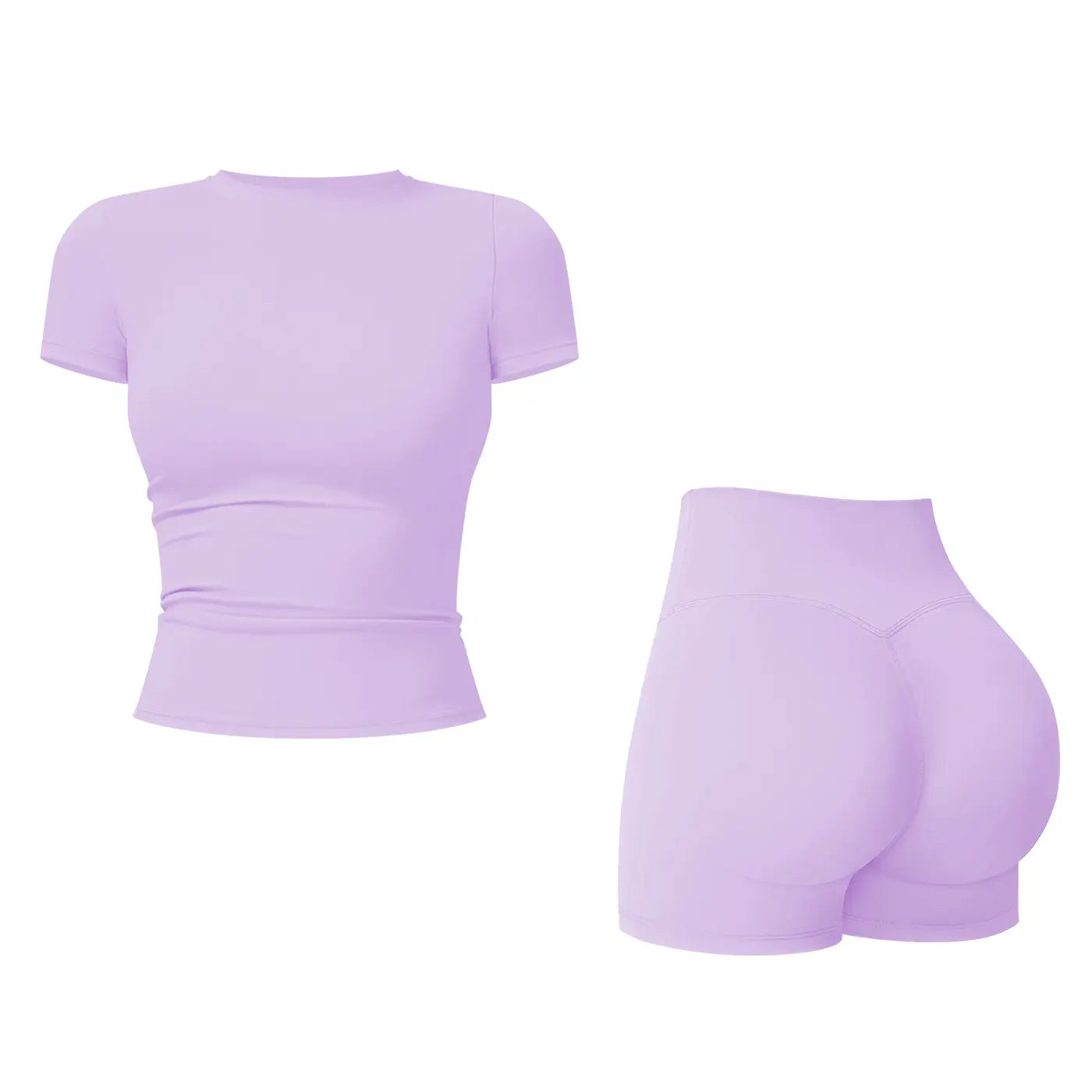 NINONERA 2-Piece Boat Neck Open-Back Workout Set — Clawdah Purple