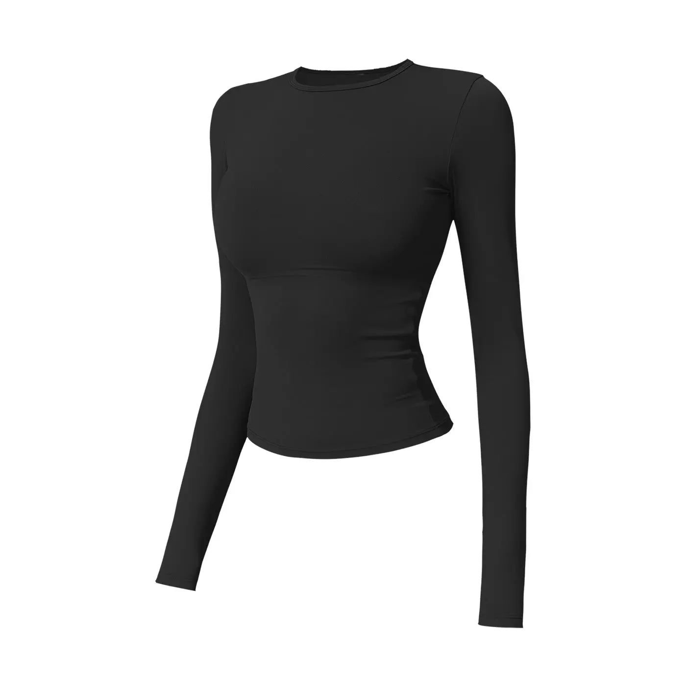 NINONERA 2-Piece Boat Neck Open-Back Workout Set — Advanced Black Same Long-Sleeve Style