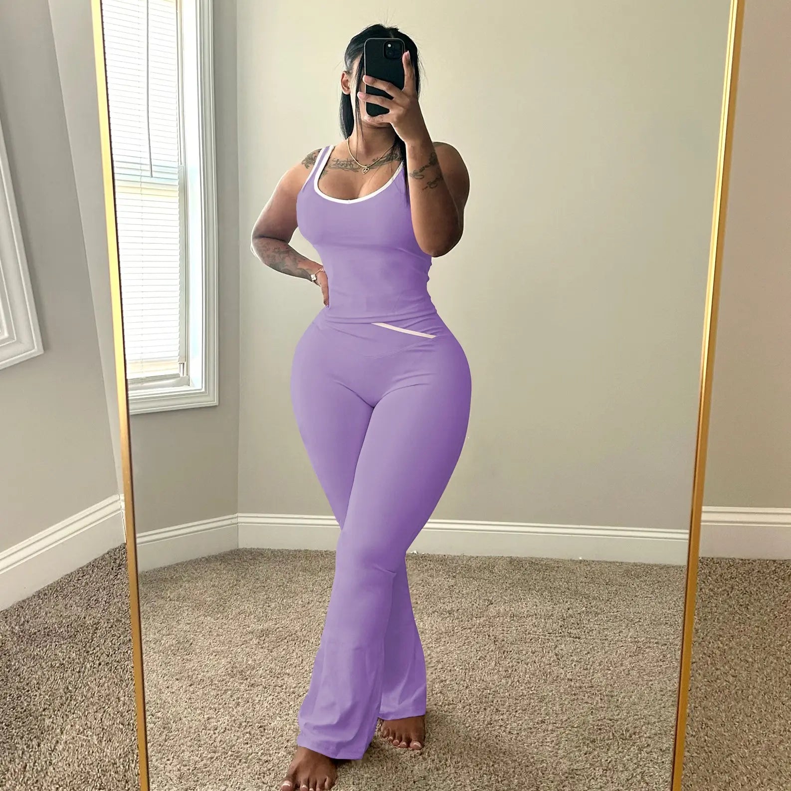 NINONERA Colorblock Tank & Pants Set — Purple