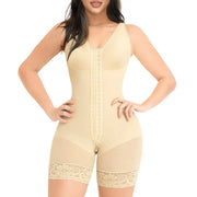 NINONERA Fajas Colombianas Shapewear for Women Front-Hook Tummy Control Full Shapewear Butt Lifter — Beige