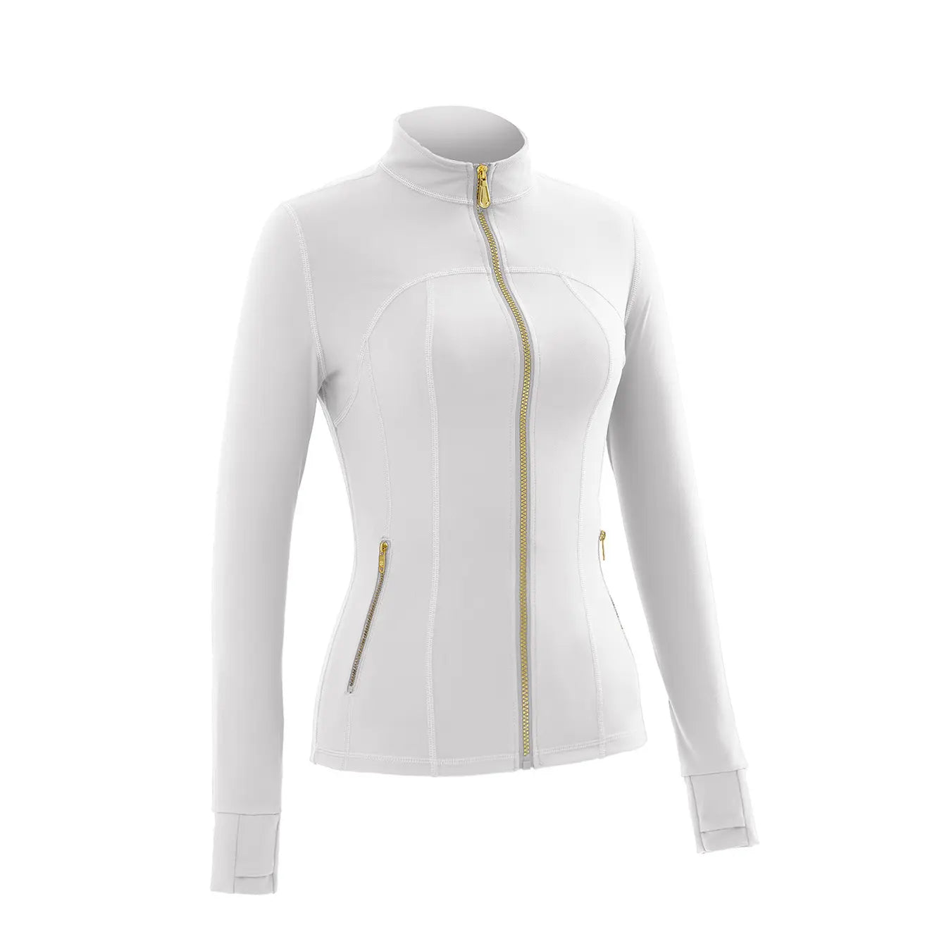 NINONERA 【Gold-Color zipper】Soft Brushed Women's Sporty Jacket — Off-White-Jacket