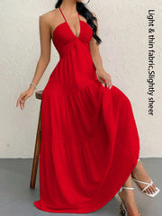 NINONERA Plain Dress — Lime Red