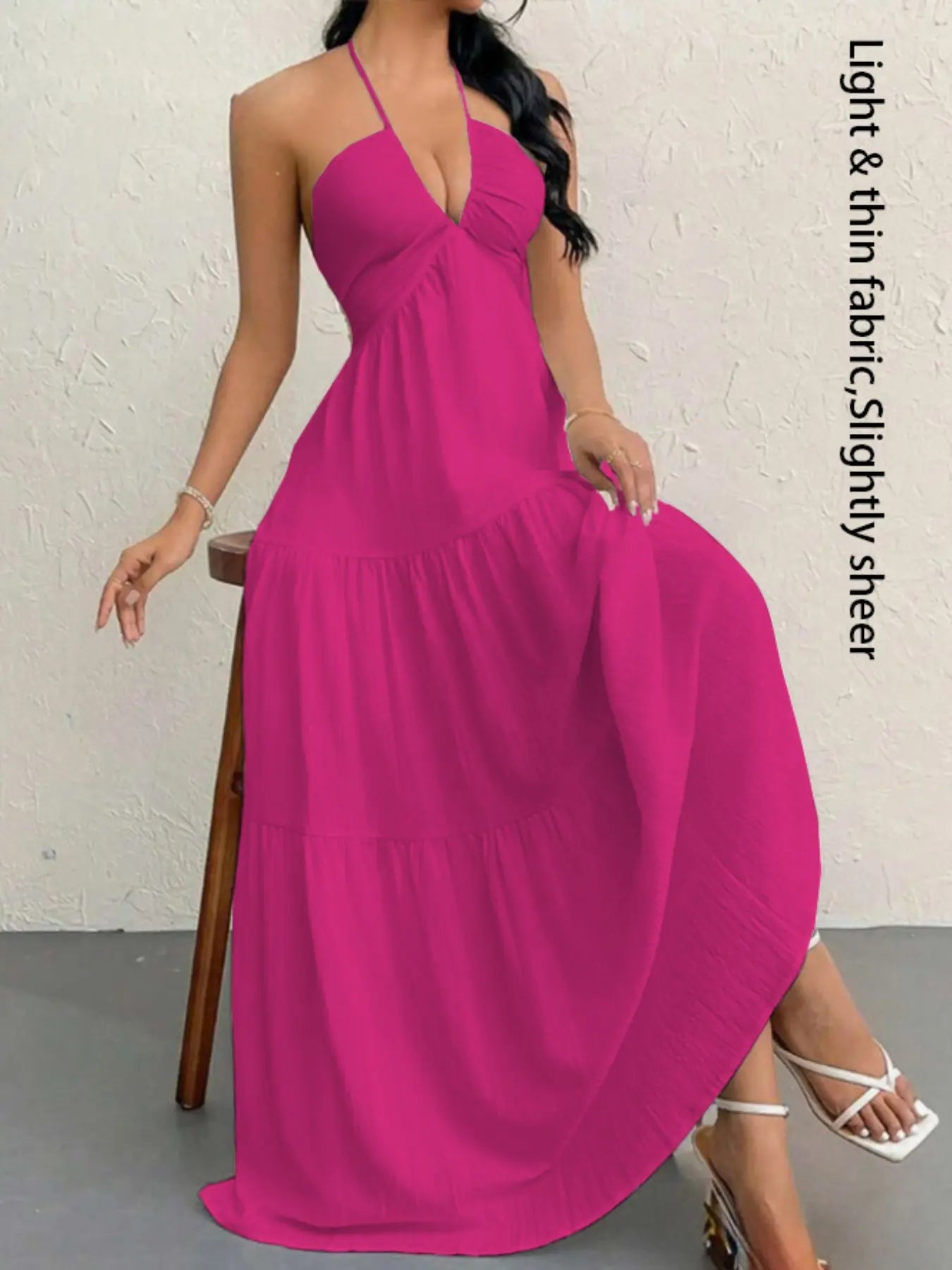 NINONERA Plain Dress — Deep Pink
