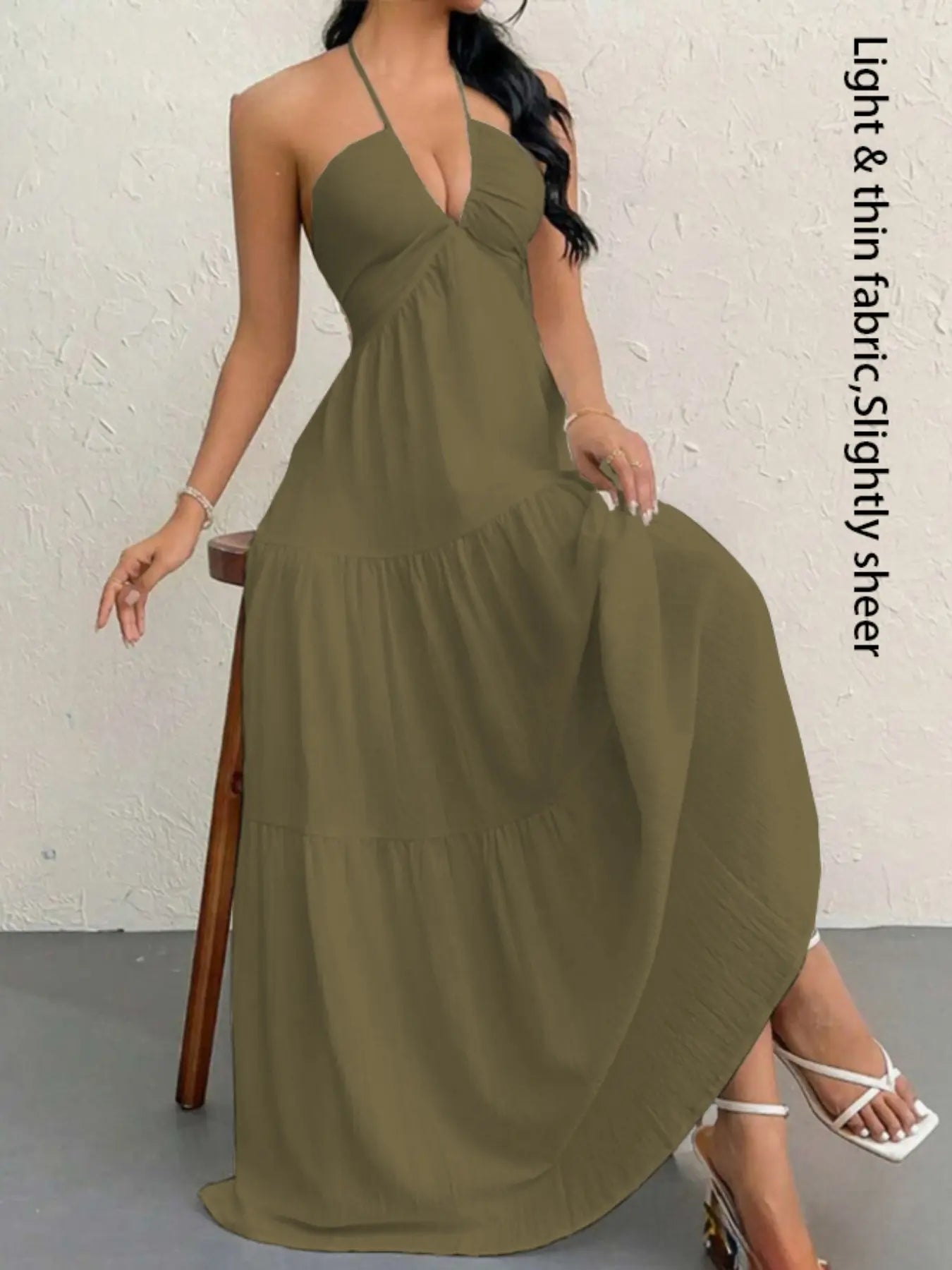 NINONERA Plain Dress — Light Brown