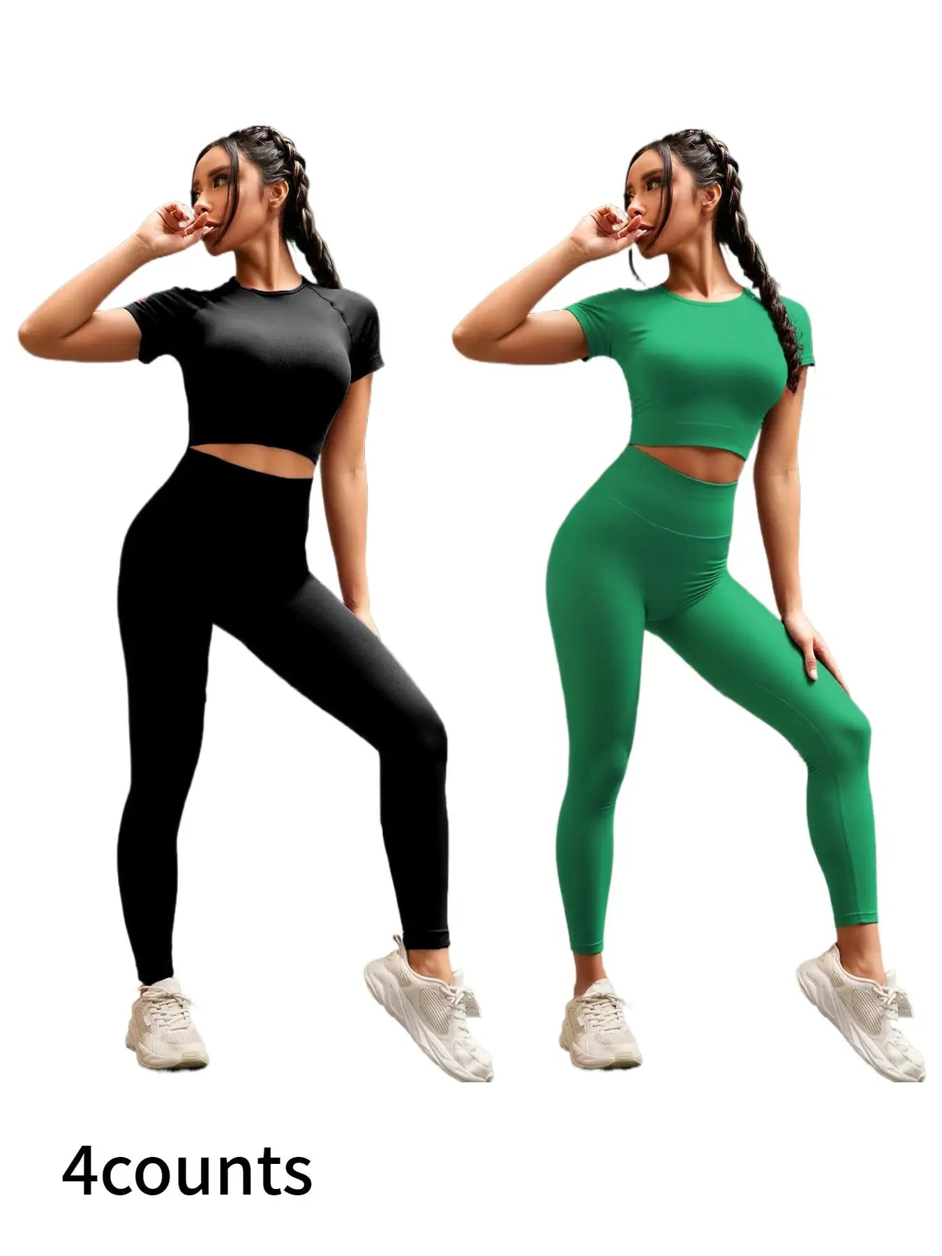 NINONERA Seamless Nylon High-Stretch Yoga Top & Slimming Butt-Lifting High-Waisted Leggings — Multicolor2