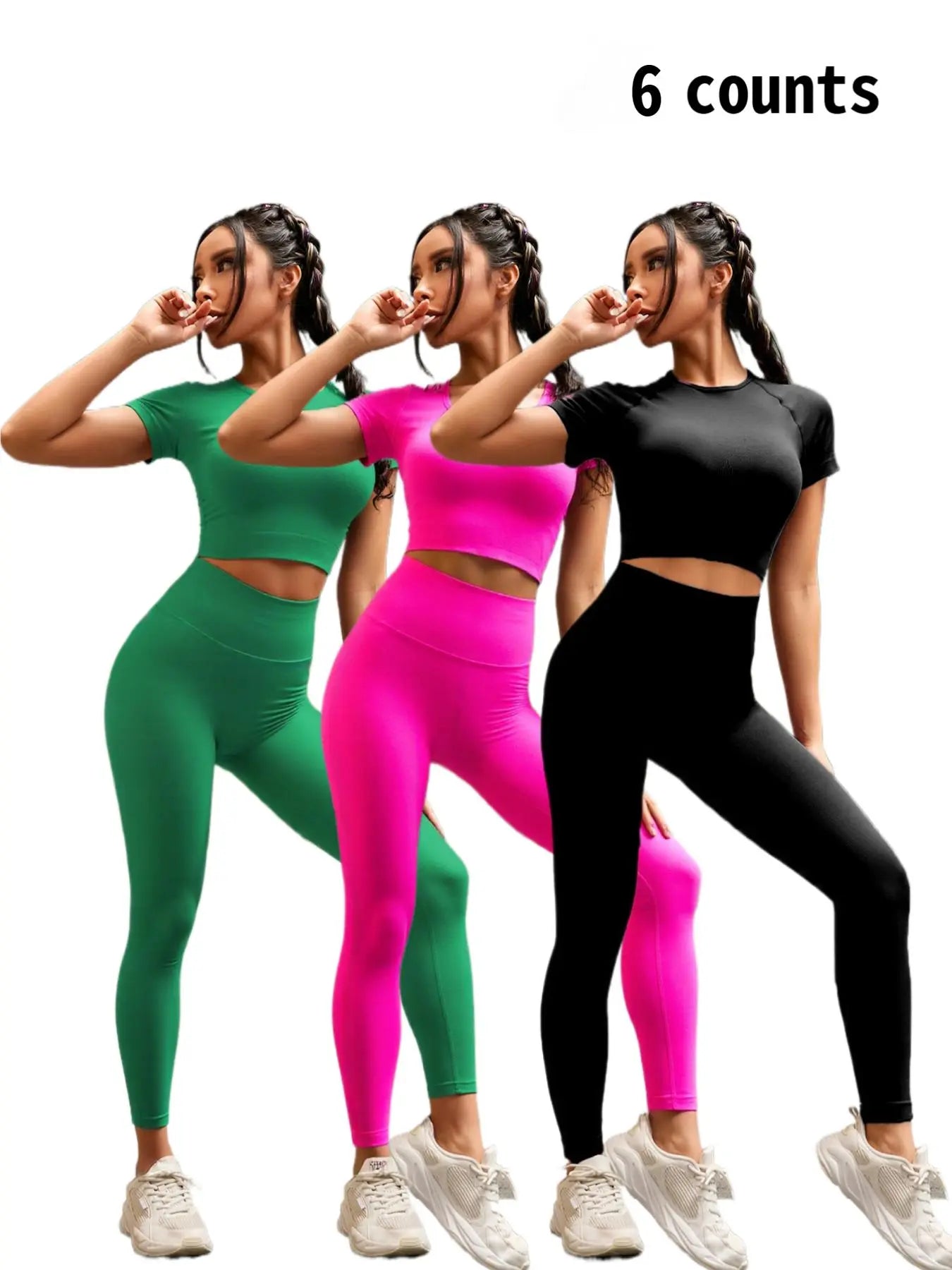 NINONERA Seamless Nylon High-Stretch Yoga Top & Slimming Butt-Lifting High-Waisted Leggings — Multicolor6