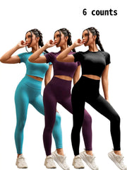 NINONERA Seamless Nylon High-Stretch Yoga Top & Slimming Butt-Lifting High-Waisted Leggings — Multicolor7