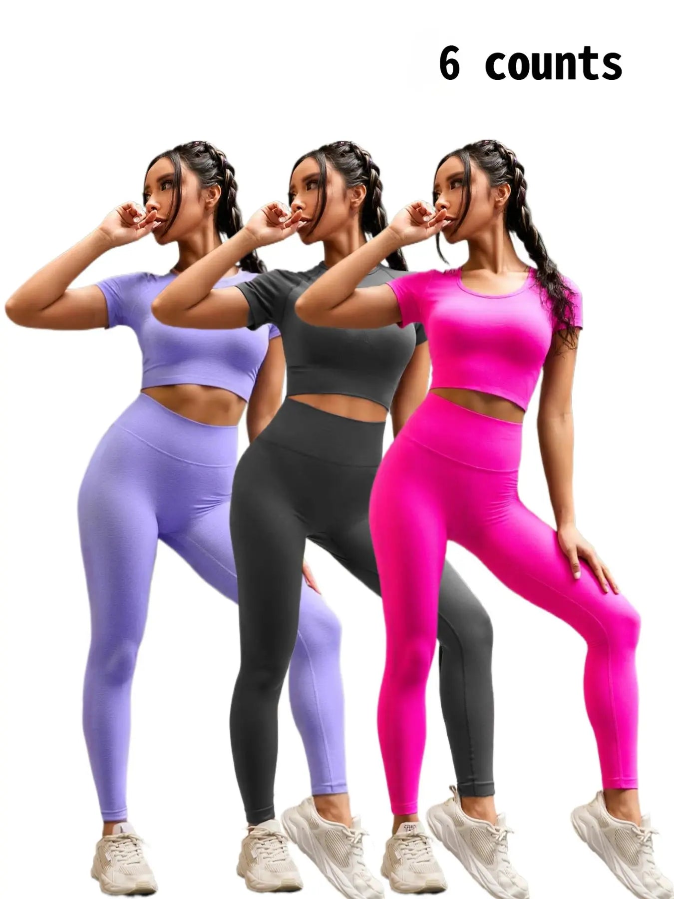 NINONERA Seamless Nylon High-Stretch Yoga Top & Slimming Butt-Lifting High-Waisted Leggings — Multicolor9