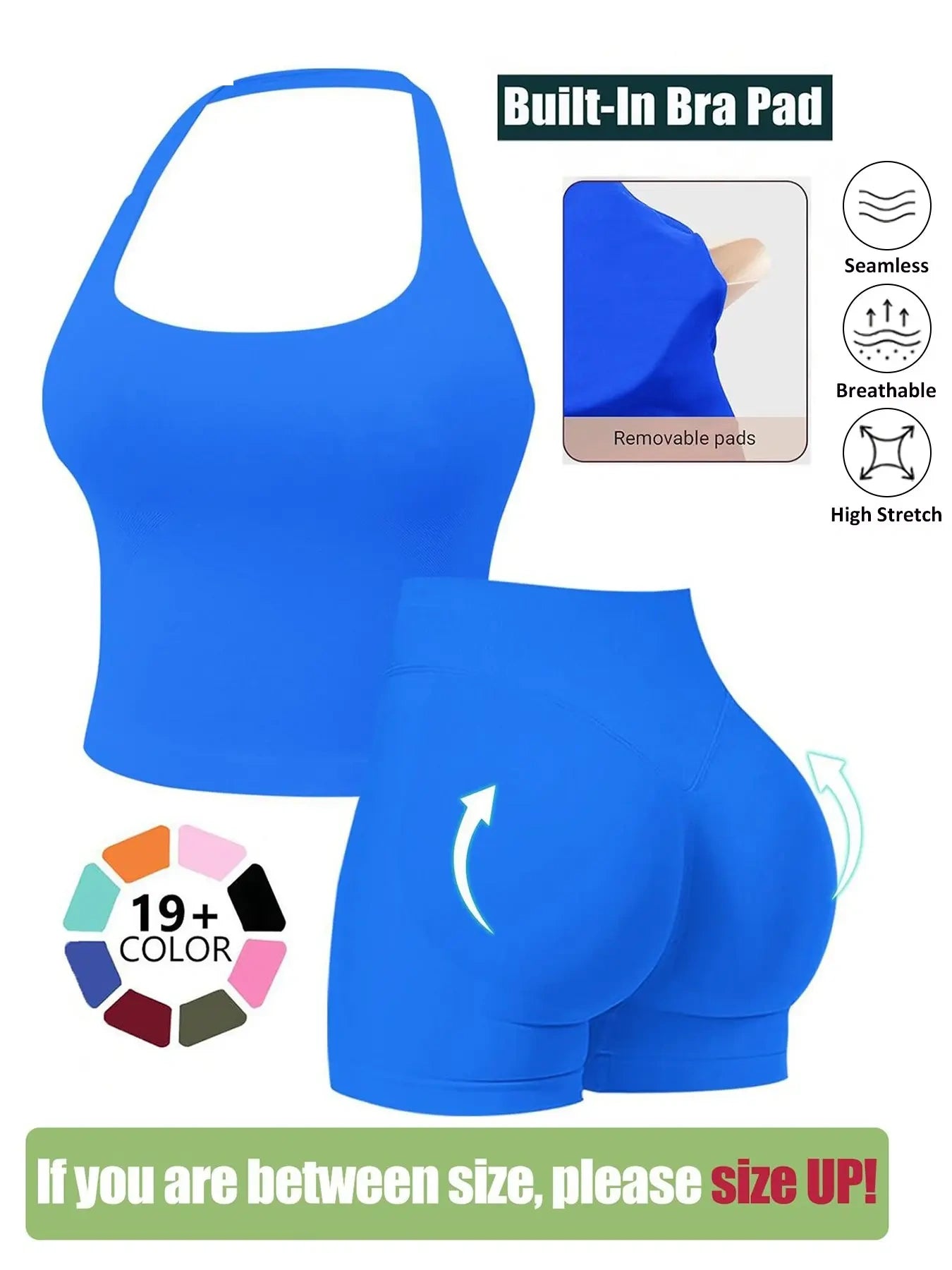 NINONERA Seamless Workout Sets for Women — Royal Blue