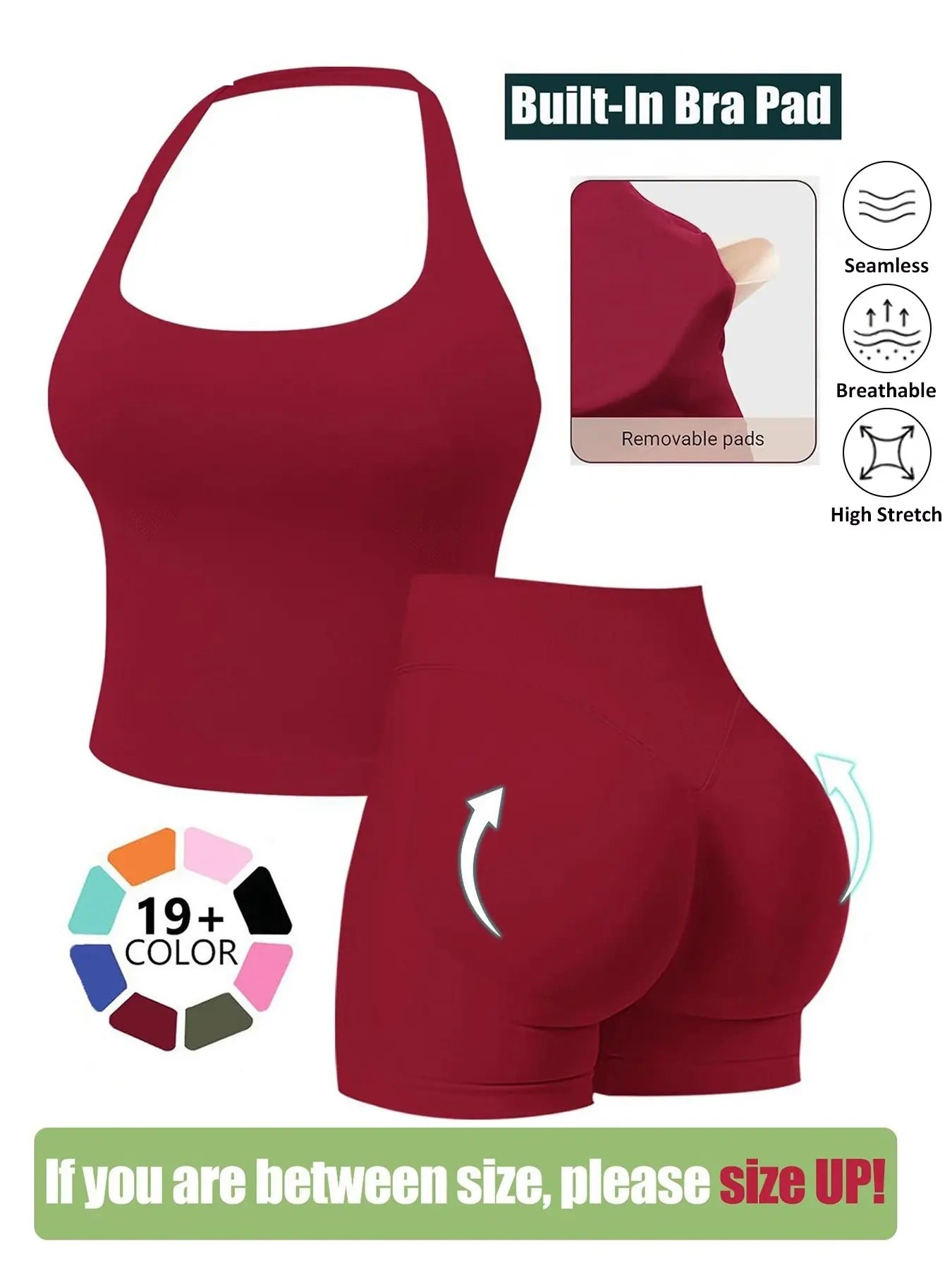 NINONERA Seamless Workout Sets for Women — Red