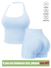 NINONERA Seamless Workout Sets for Women — Ice blue