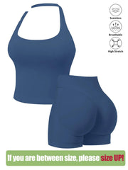 NINONERA Seamless Workout Sets for Women — Blue