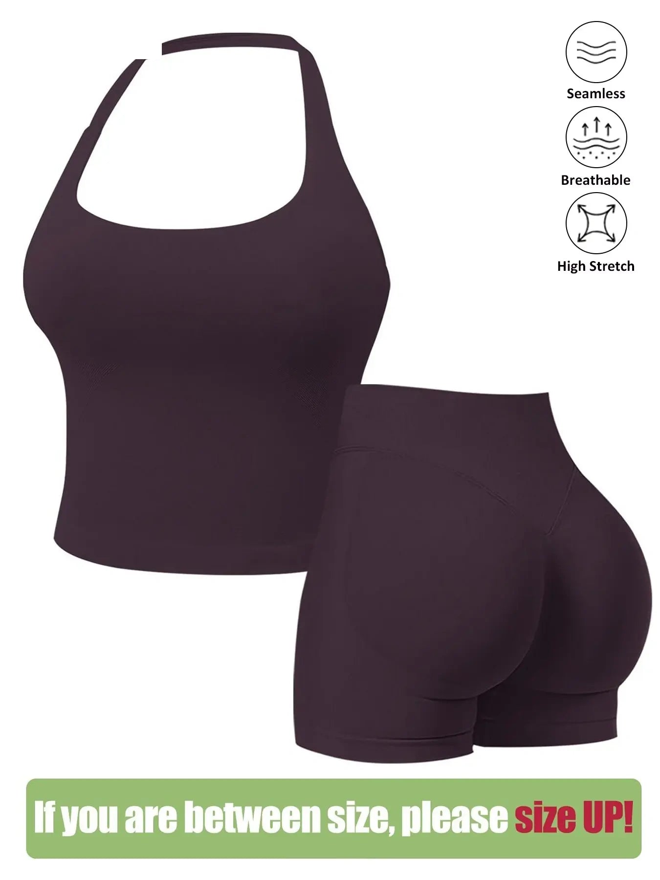 NINONERA Seamless Workout Sets for Women — Dark Purple