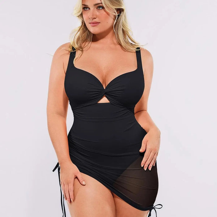 NINONERA Smart Sculpt All-In-One Mesh Wrap Shaping Swimsuit Tummy Control Shapewear for Women Vacation Swimwear