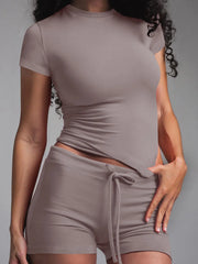 NINONERA Solid Color Modal Loungewear Two-Piece Set — Lavender