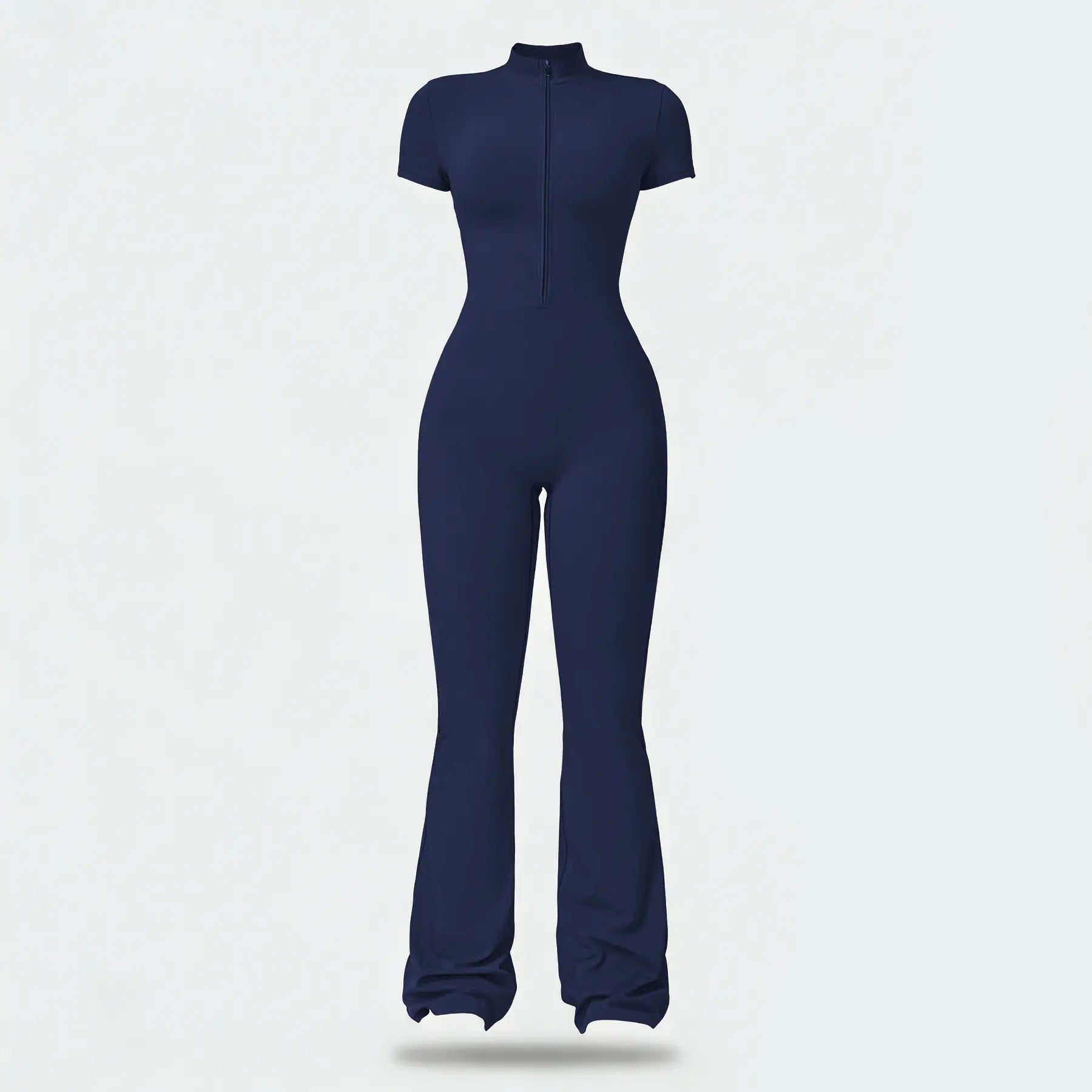NINONERA Summervibes Zip-Front Short-Sleeve Bodysuit — Badge Blue