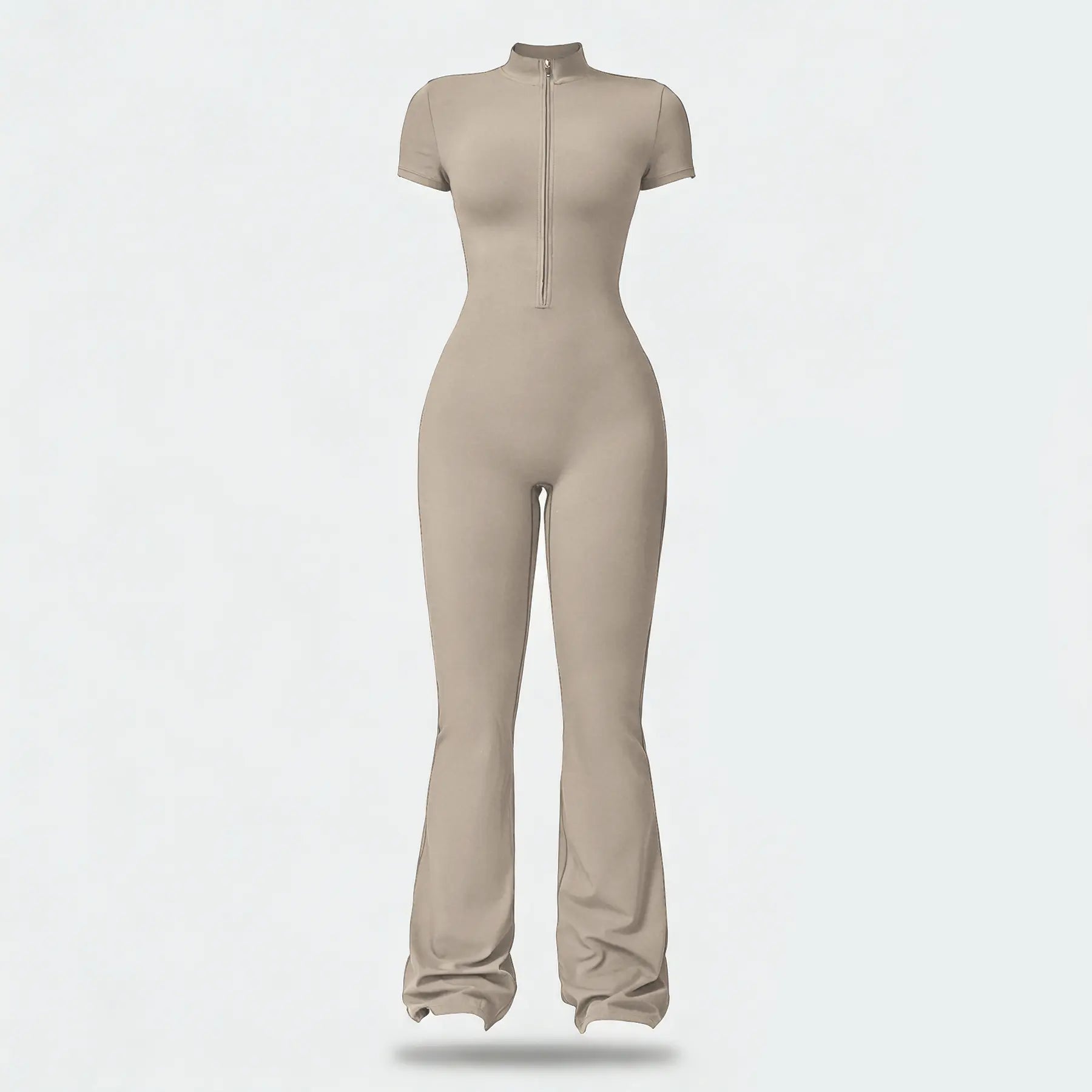 NINONERA Summervibes Zip-Front Short-Sleeve Bodysuit — Linen
