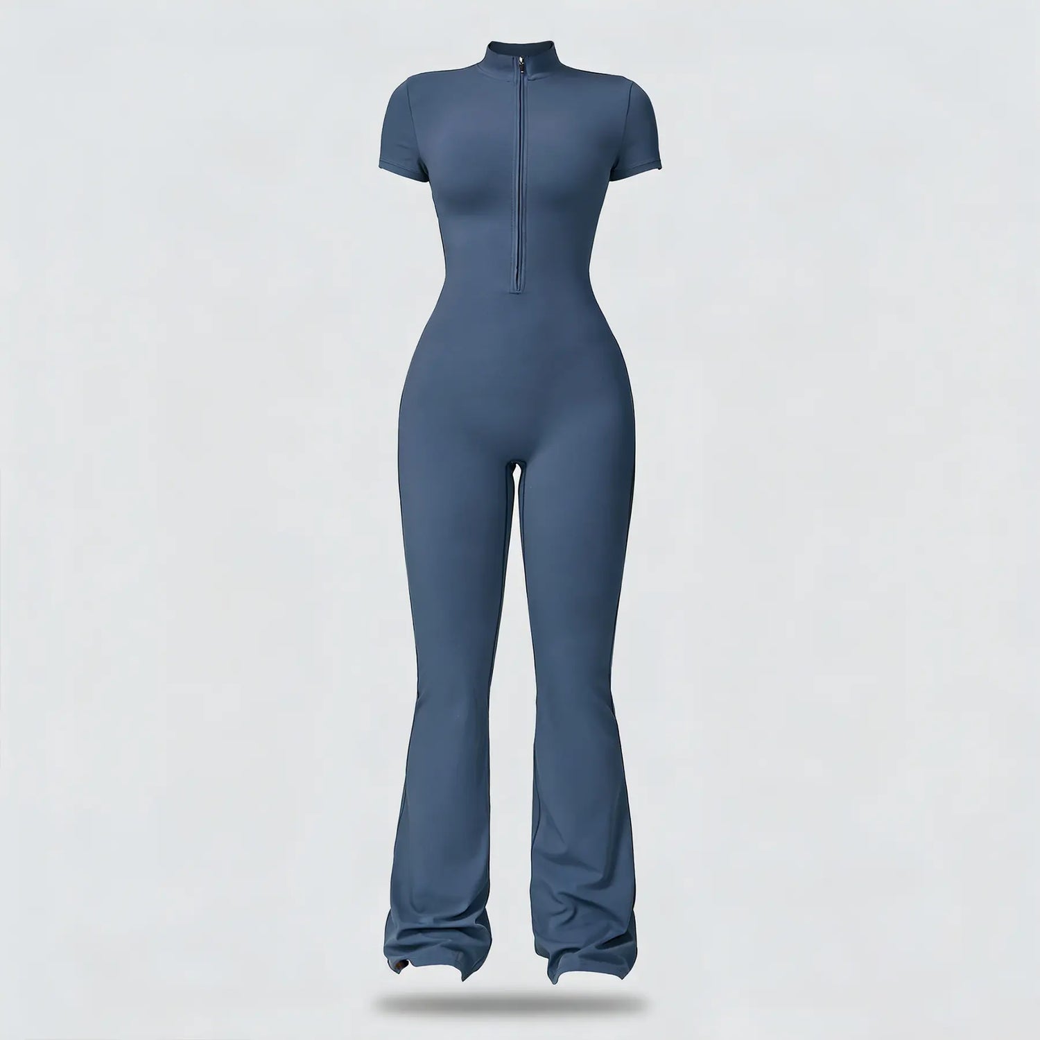 NINONERA Summer Vibes Zip-Front Short-Sleeve Bodysuit — Dark blue