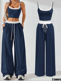 NINONERA Two-Piece Set Women's Colorblock 2 in 1 Cami Top & Wide Leg Pants Set