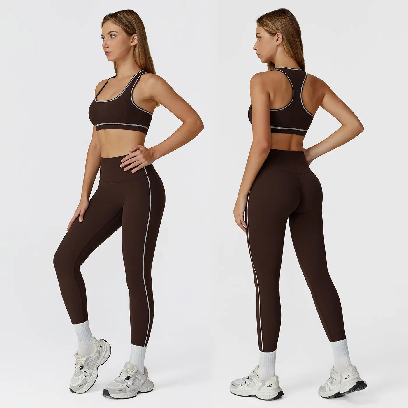 NINONERA Two-Piece Sports Set — Series Style (Dark Brown)