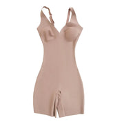 NINONERA Wireless Plunge Thong Bodysuit — khaki boyshort bodysuit