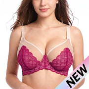 Meridian Lace Minimizer Bra in Mulberry Contrast Soft Pink