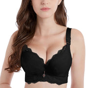 Flora Lift Lace Bra in All-black