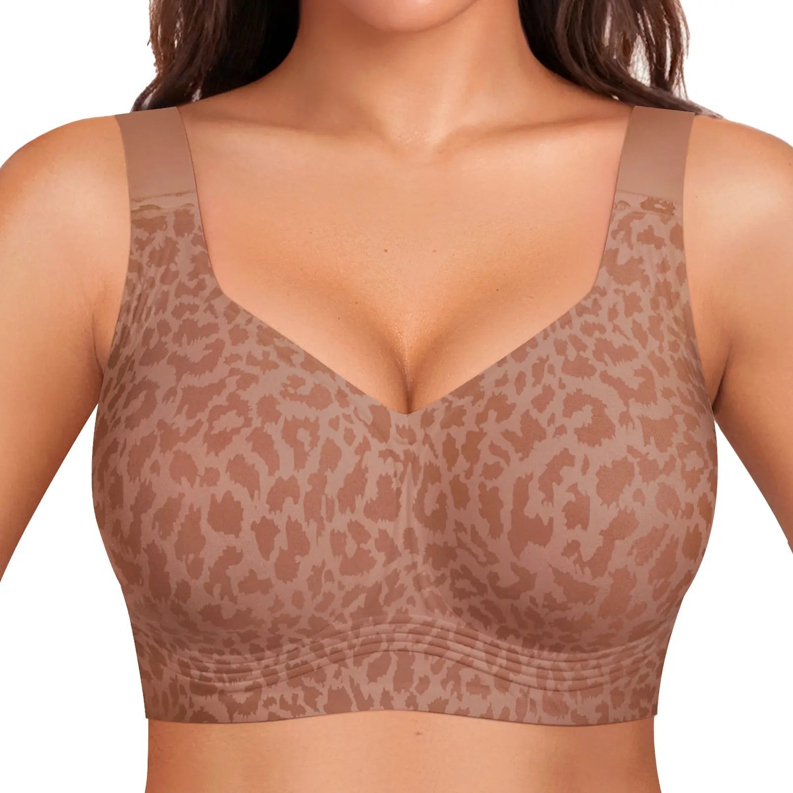 Second-Skin Jelly Bra in Brown Leopard