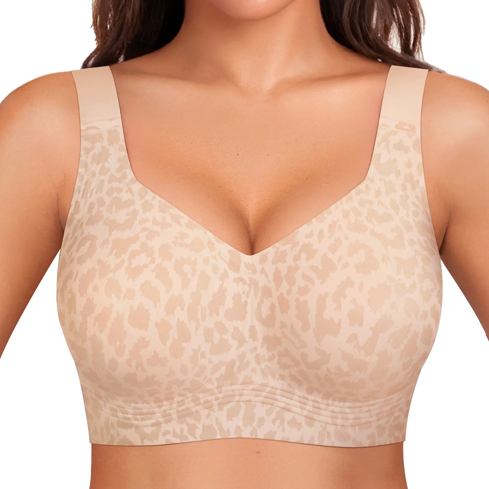 Second-Skin Jelly Bra in Nude Leopard