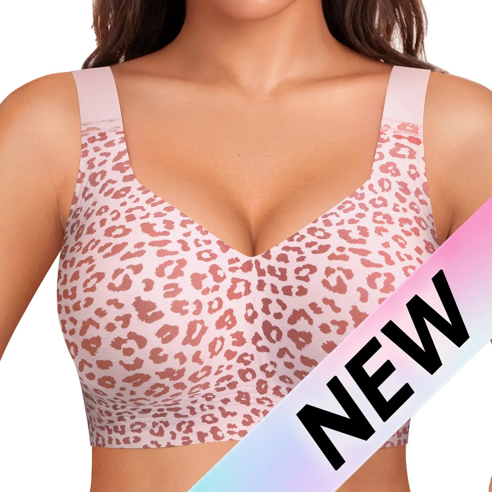 Second-Skin Jelly Bra in Pink Leopard