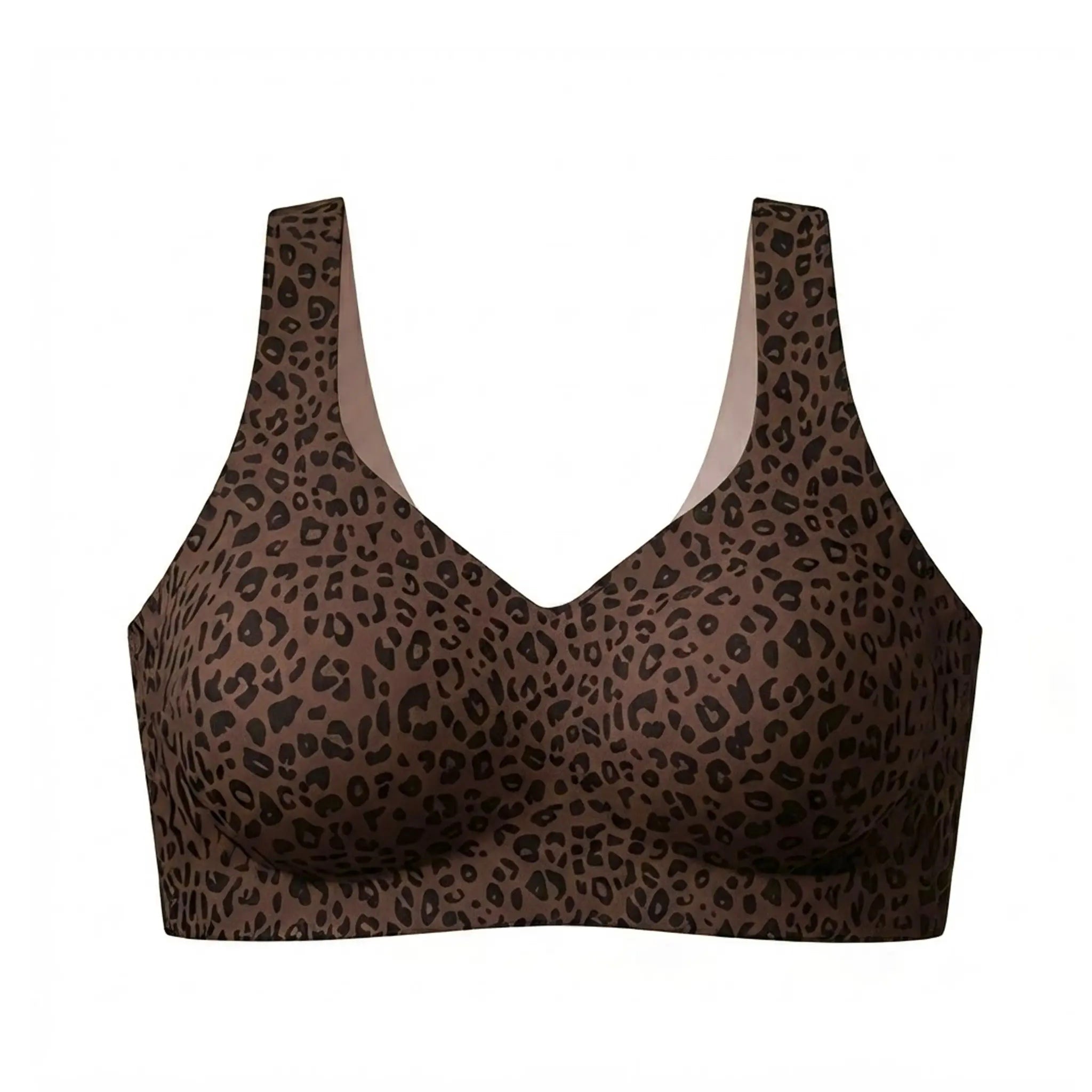 Classic Jelly Support Bra in Brown Leopard - Jelly Strips for Support
