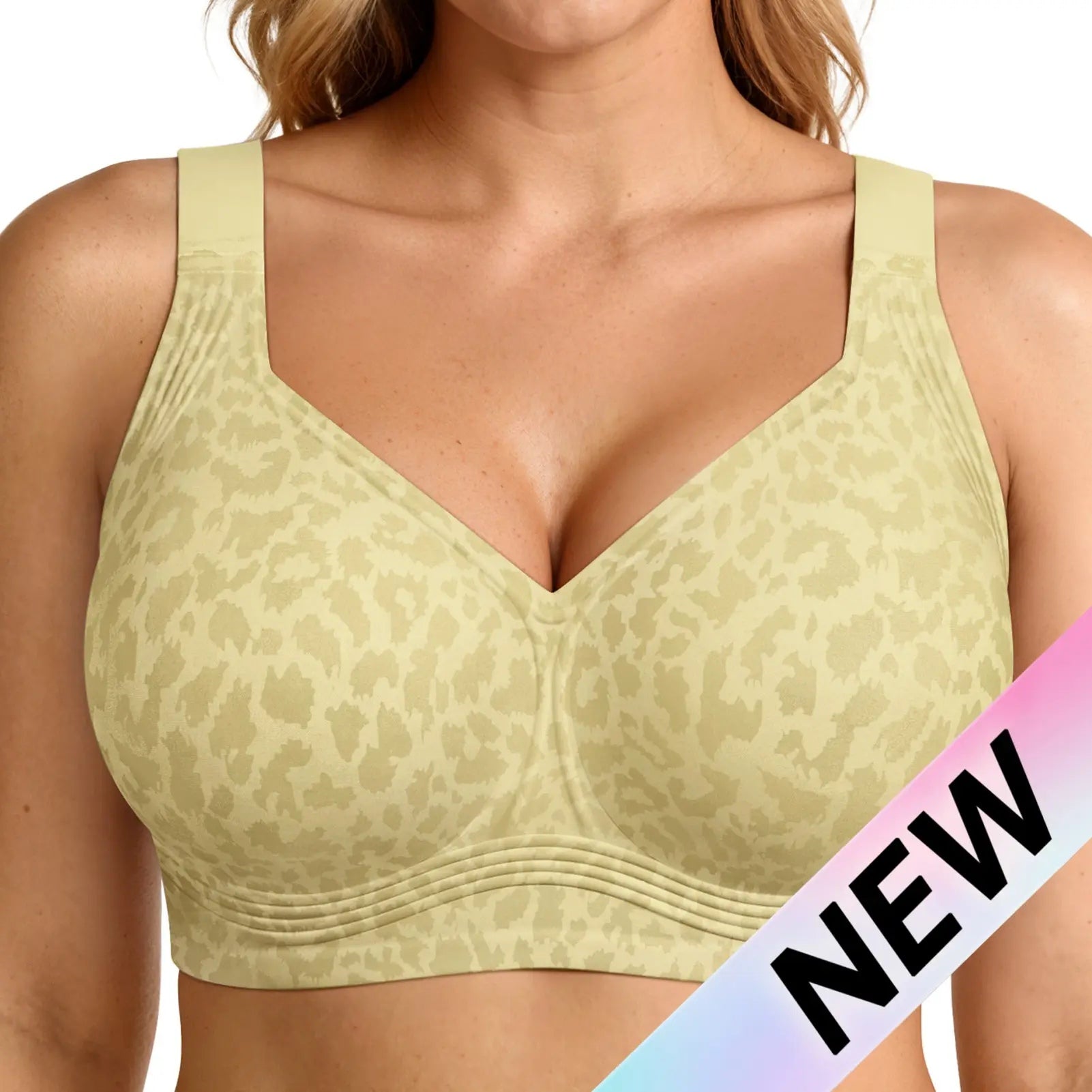 Sculpt Jelly Wireless Bra in Green Leopard