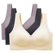 Classic Jelly Support Bra in Essential Collection 3Pcs - Black&Grey&Beige