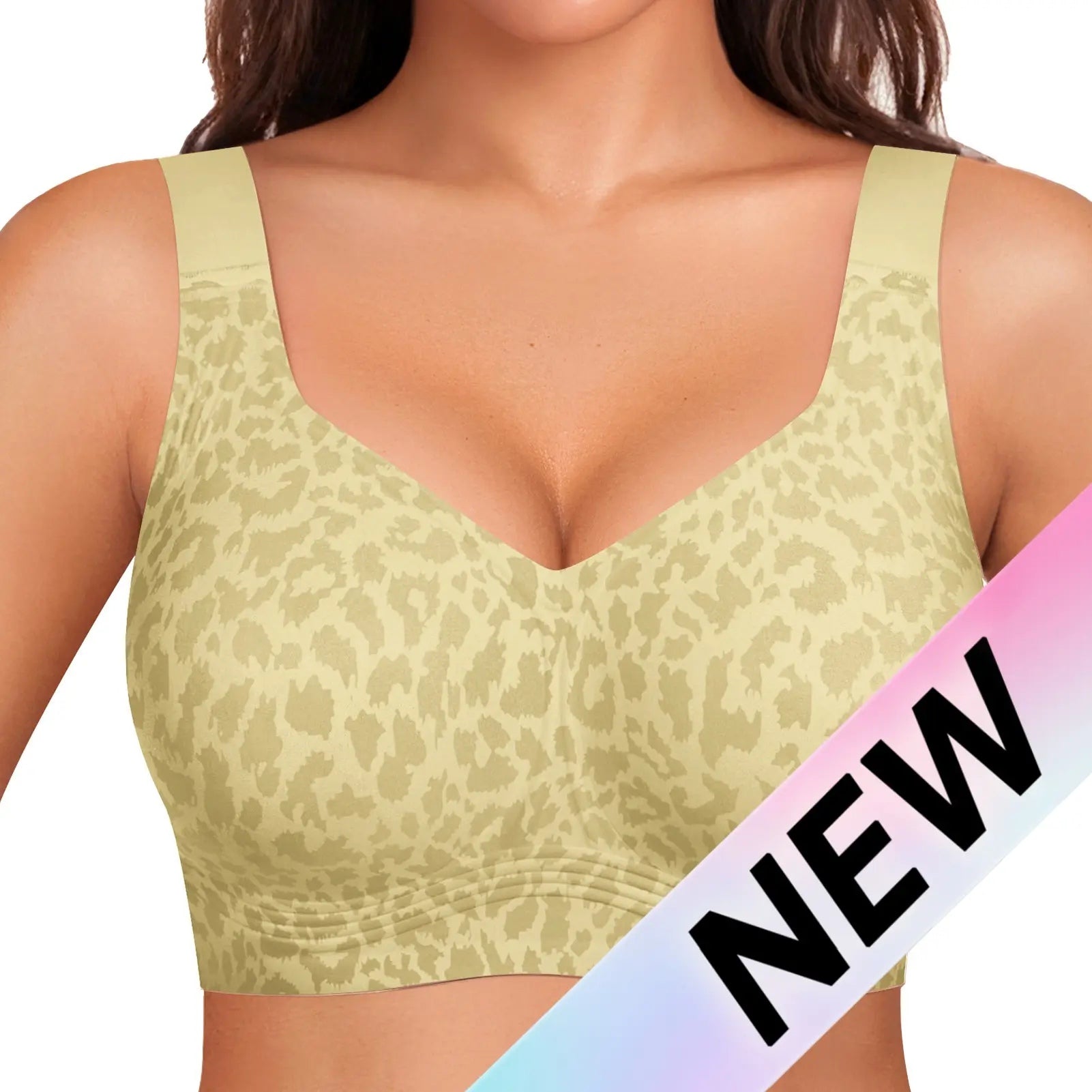 Second-Skin Jelly Bra in Green Leopard 