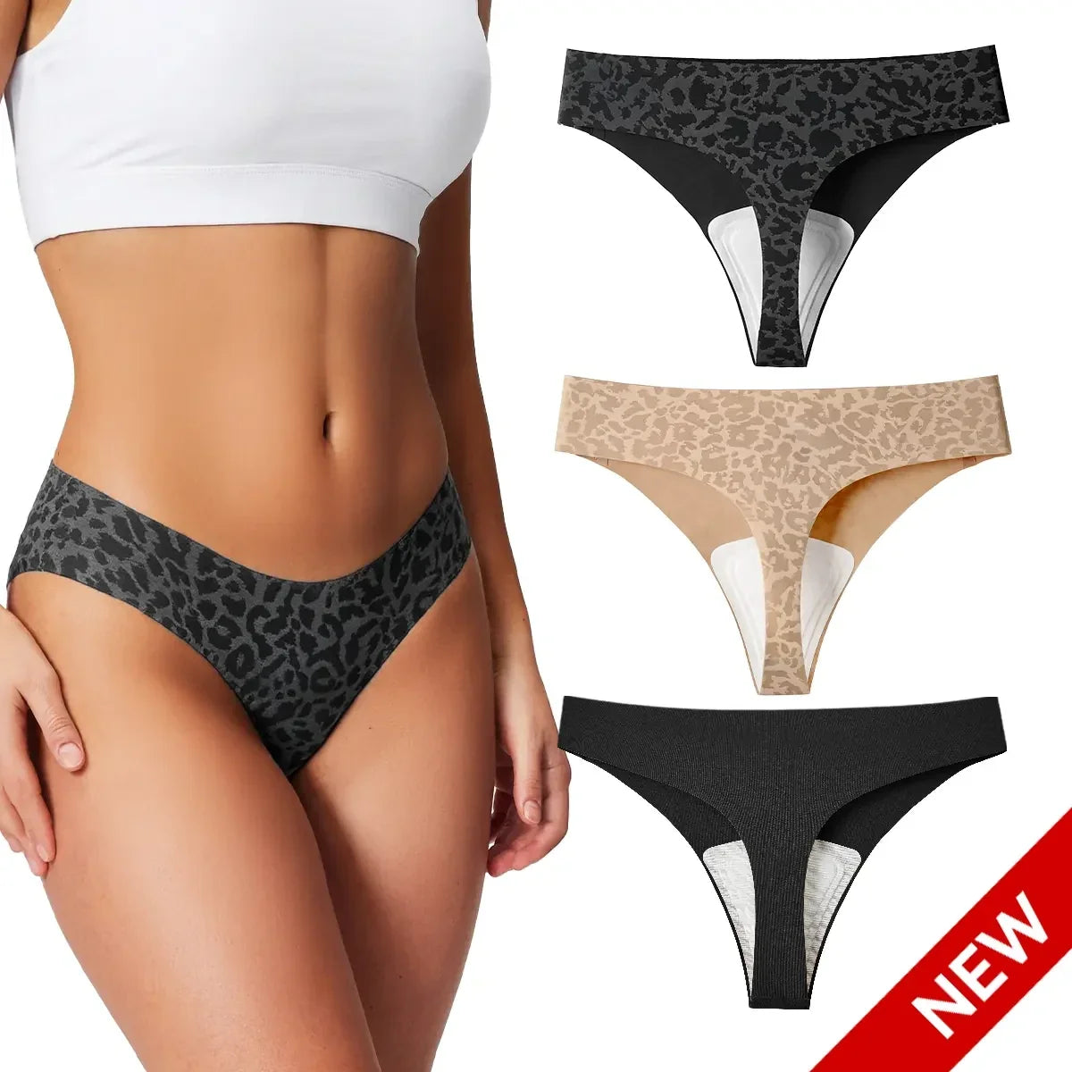 NINONERA SmoothLine Cover Thong Sets - 3-Piece Leopard Set