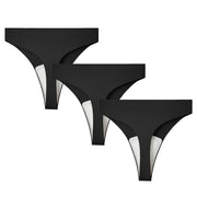 NINONERA SmoothLine Cover Thong Sets - 3-Piece Set,Black