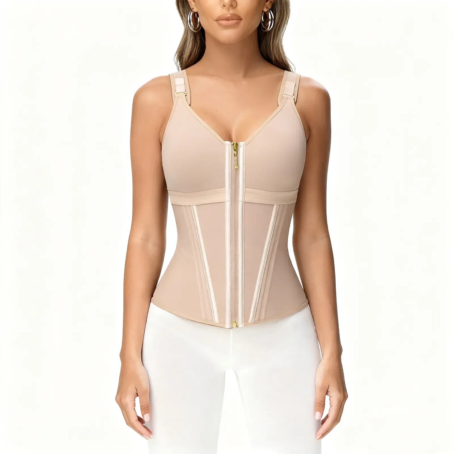 NINONERA Silhouette Zip Waist Trainer - beige