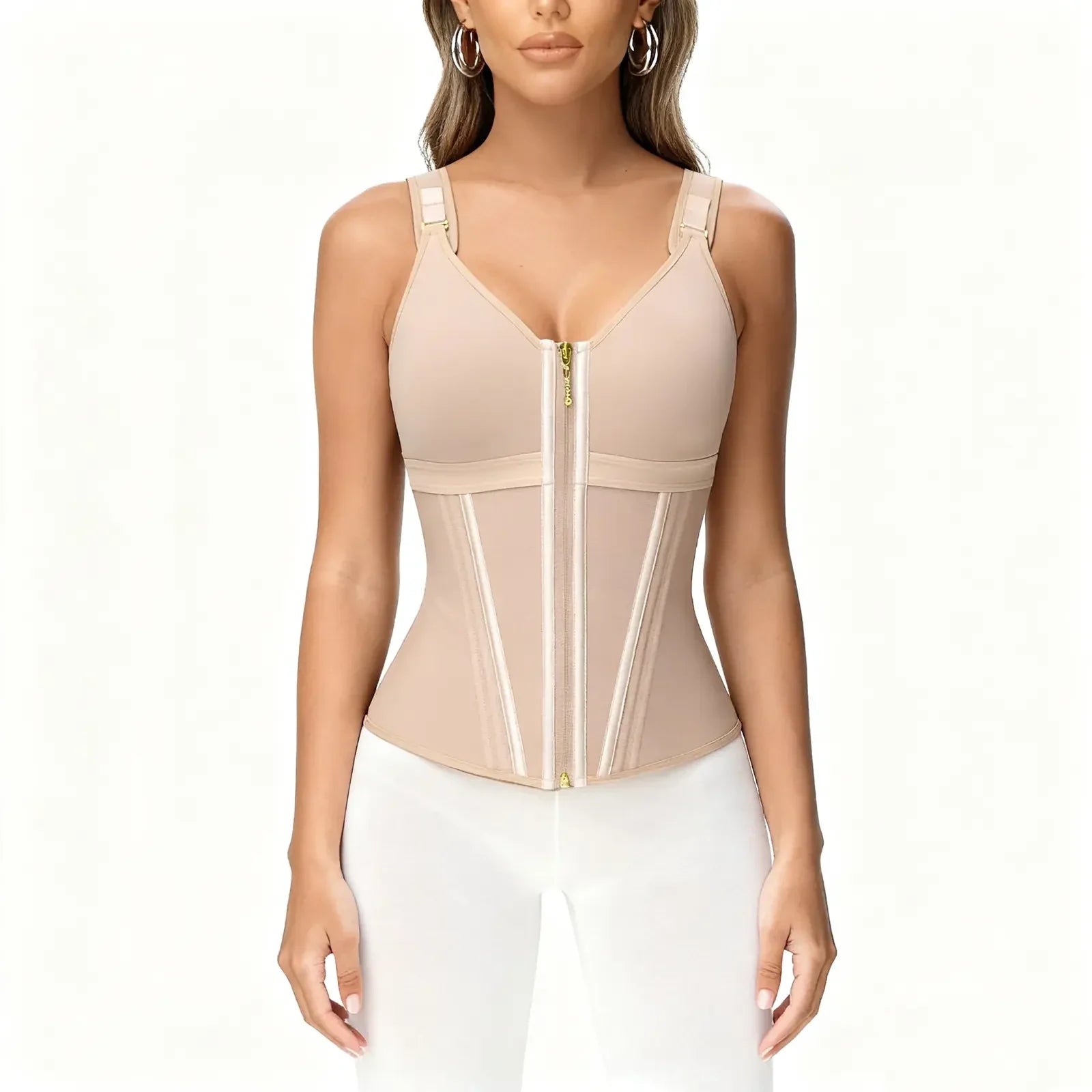 NINONERA Silhouette Zip Waist Trainer - beige