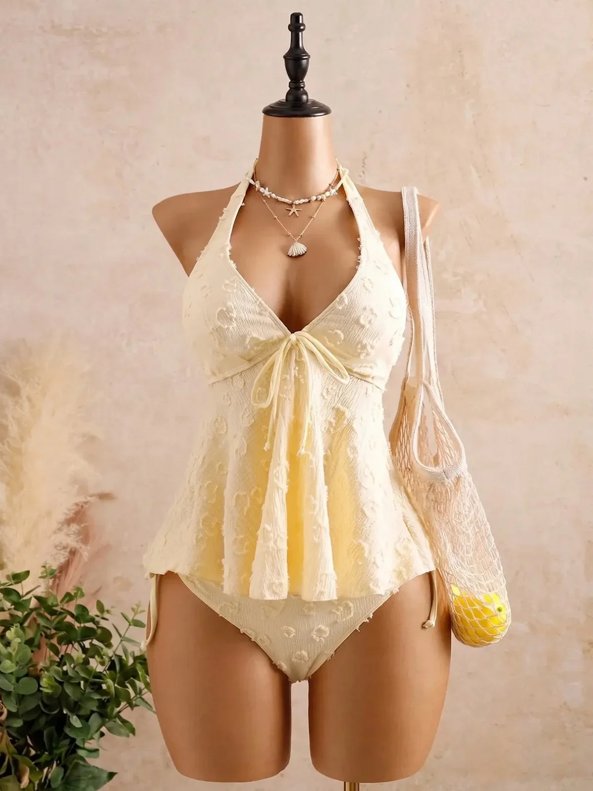 NINONERA DriftEase Tankini Set - Beige