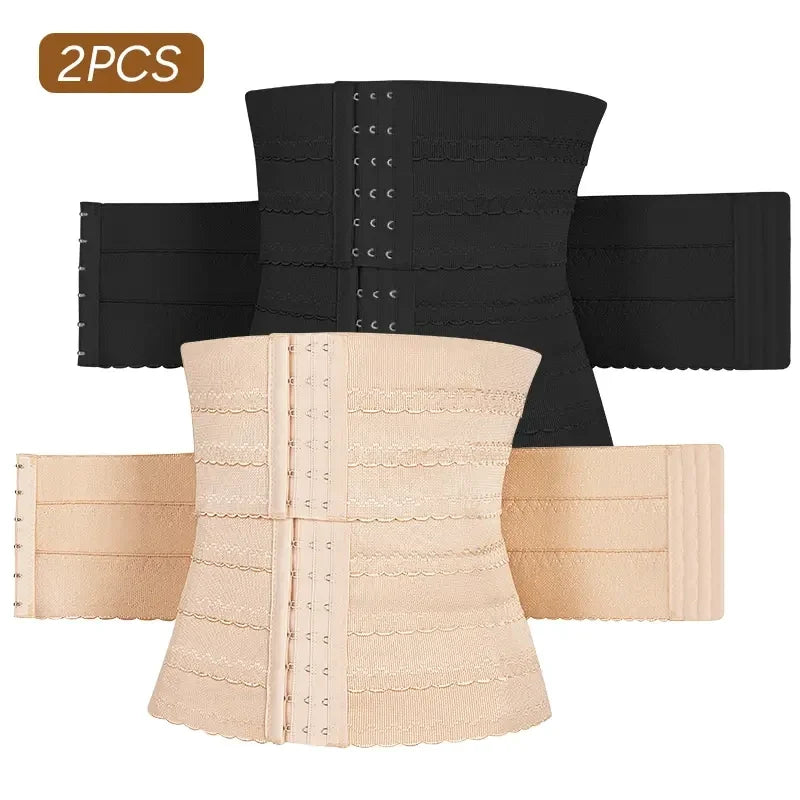 NINONERA DualHold Extra-Belt Bodysuit - Black&Beige(Extra Belt)