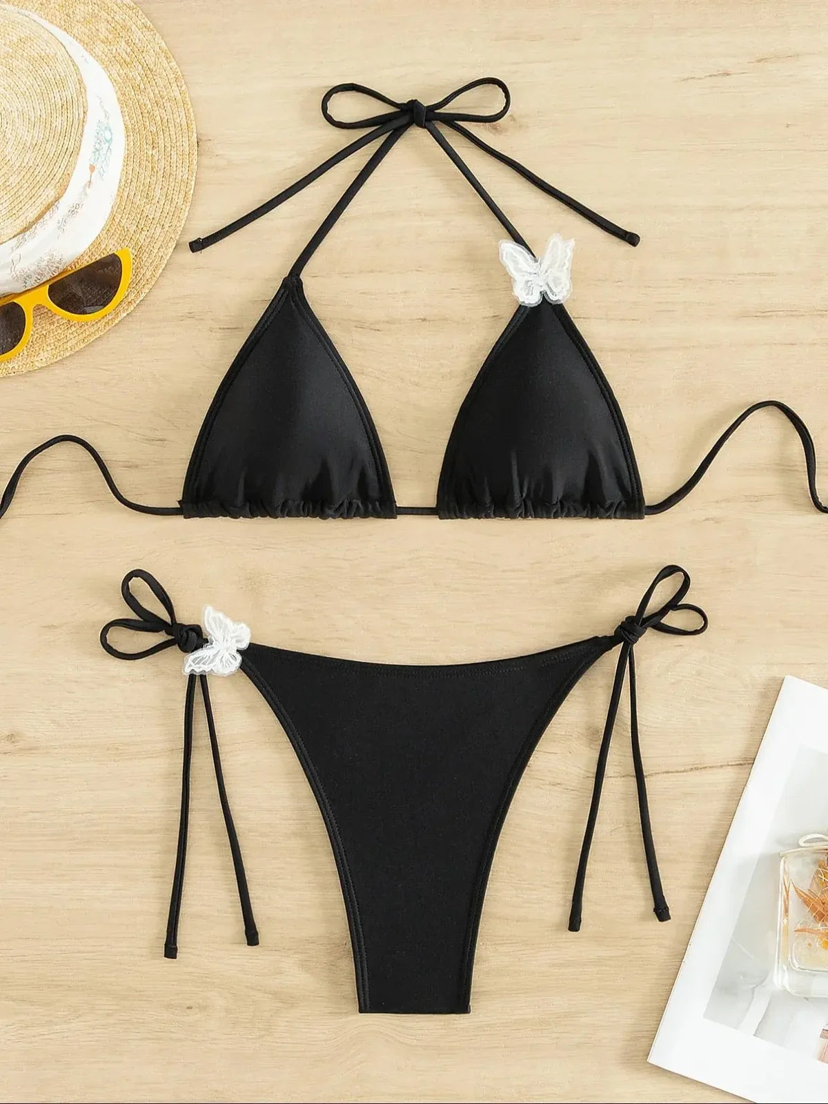 NINONERA PrintMuse Halter Bikini Set - Black